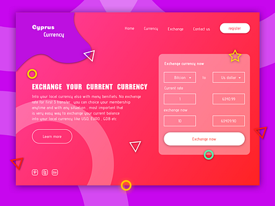 Cyprus Currency cyprus currency graphic illustration landing page typography ui ux website