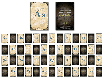 Font Cards alphabet cards caslon font graphic design typography