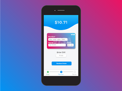 Daily UI 002 credit card daily ui gradient interface payment screen