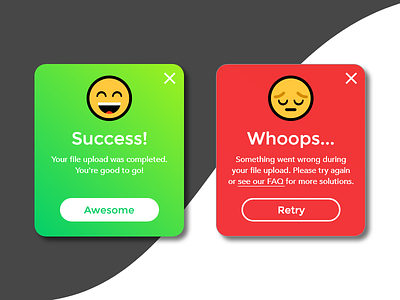 Success & Error daily emoji error modal round success ui