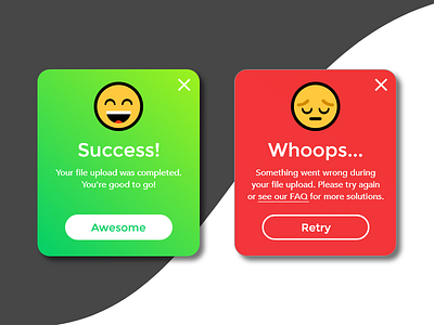 Success & Error daily emoji error modal round success ui