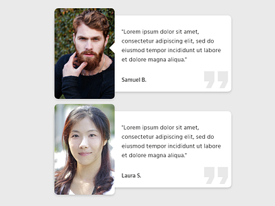 Testimonials - Daily UI cards clean daily daily ui quotes simple testimony