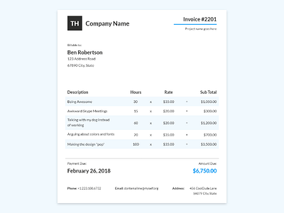 Invoice - Daily UI business clean daily daily ui invoice simple