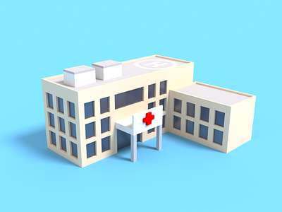 Hospital Voxel Art art covid19 game gaming modeling voxel