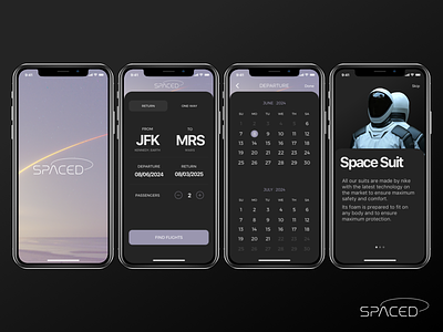 SPACED APP - Dark Version app spaced spaced challange ui design