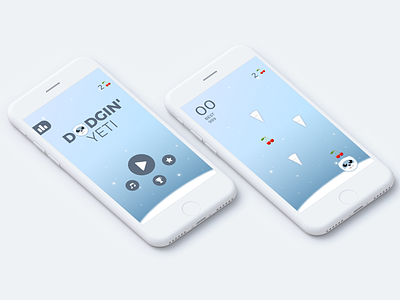 Dodgin' Yeti Game app design game game asset iphone iphone ui mobile ui yeti