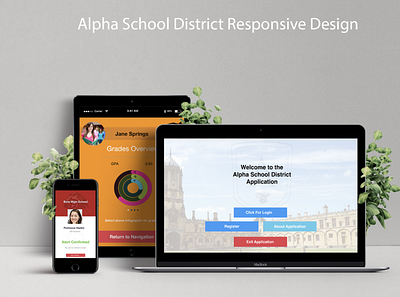 Alpha School District Application app app design branding design graphics icon illustration layout logo ui ux vector