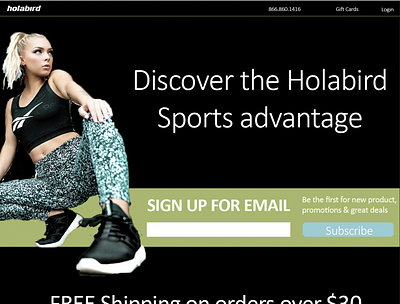 Sports Landing Page color design graphics layout marketing typography