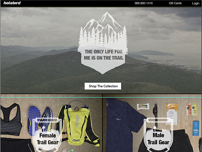 Landing Page Design for Sports Gear