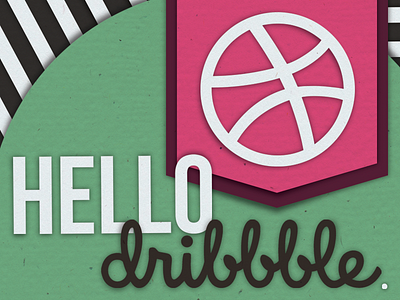 Hello Dribbble! debut illustrator paper photoshop