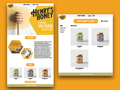 Henry's Honey Website brand honey identity web