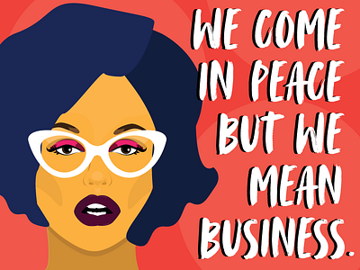 We Mean Business feminism illustrator vector art