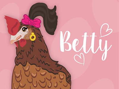 Spunky Hens - Betty adobe illustrator cartoon chicken chickens drawing illustration ipad procreate vector