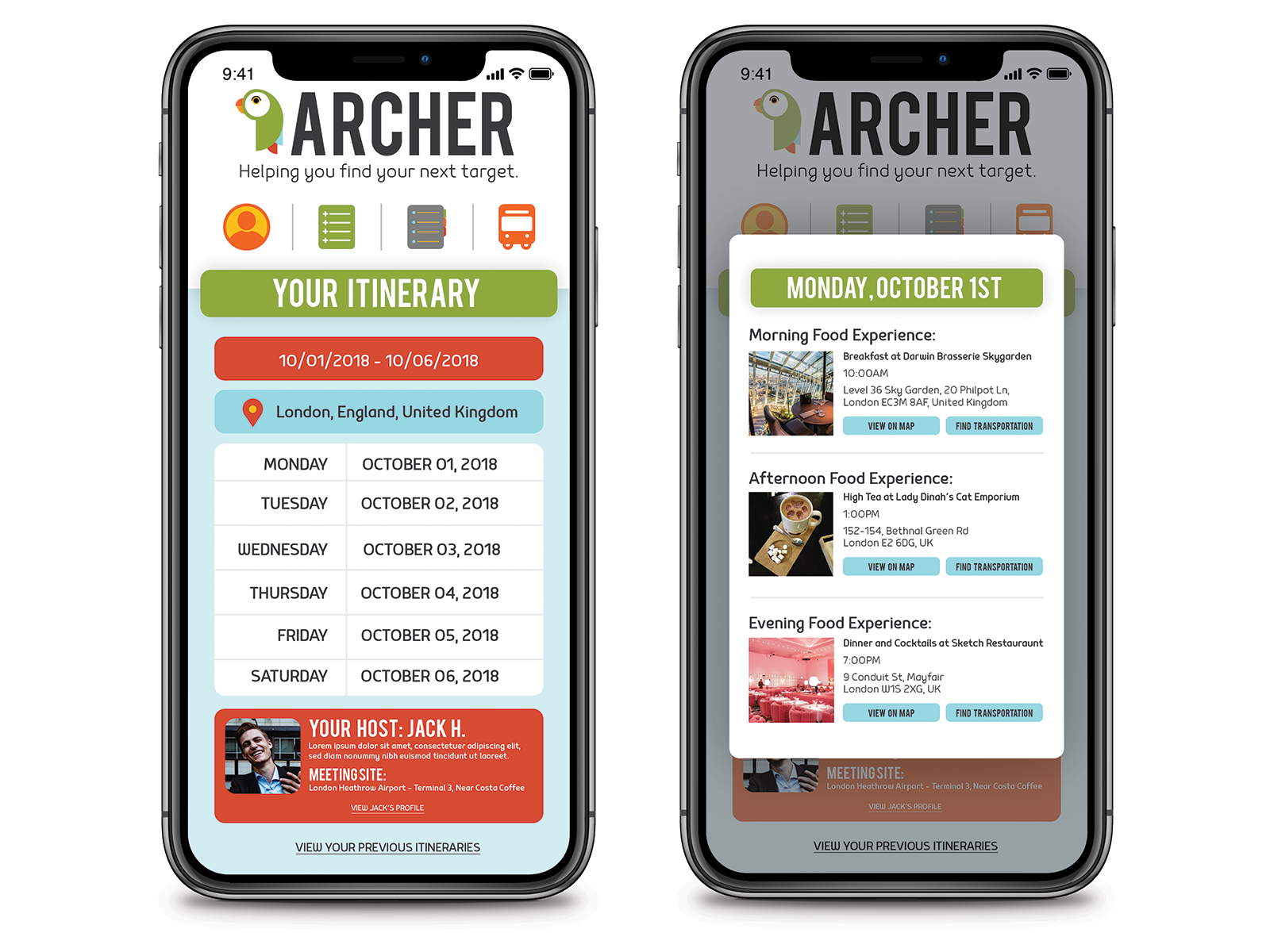 Archer App Approach 3 by Megan Hillier on Dribbble