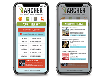 Archer App Approach #3 adobe illustrator app app concept appdesign brand identity design travel ui