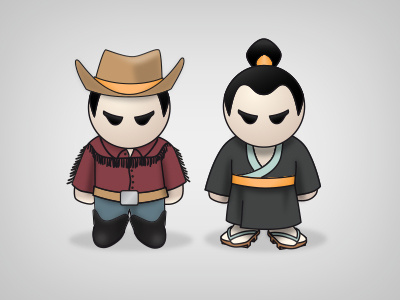 Basho Mascot - Cowboy, Kimono basho brand cowboy illustrator kimono mascot nosql