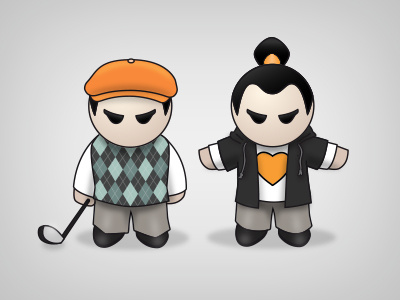 Basho Mascot - Golfer, Hugger basho brand golf hug illustrator mascot nosql