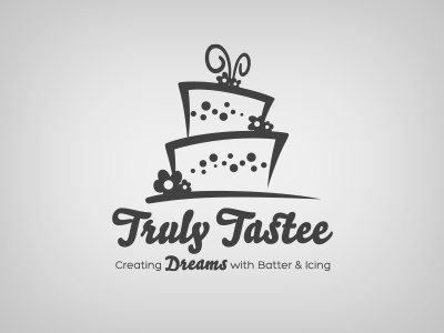 Truly Tastee - Local Bakery Logo baking brand cake illustration logo typography
