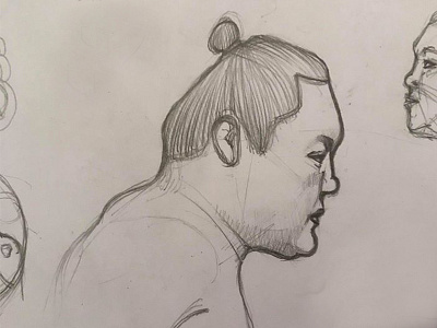 sumo sketch design hakuho illustration minimal sumo