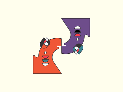 kiss abstract design illustration logo minimal vector