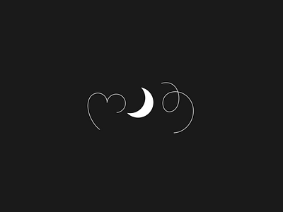 night design georgia icon lettering minimal moon vector