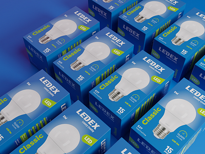 Package 3d blue branding bulb design future graphic design illustration led logo minimal package