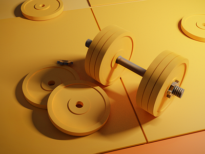 Gym 3d animation branding design graphic design illustration minimal yellow