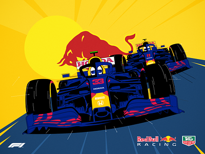 Red Bull Team animation branding bull cars checo design formula1 graphic design illustration max racing redbull sport vector