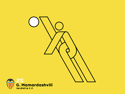Mamardashvili branding design football graphic design illustration minimal spain sport valencia vector yello