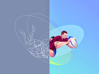 Rugby - making of design georgia illustration logo rugby sport vector