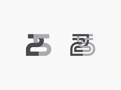 Number 25 design icon illustration lettering logo minimal typography vector