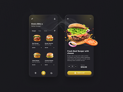 Burger shop app design e commerce ios mobile ui ux