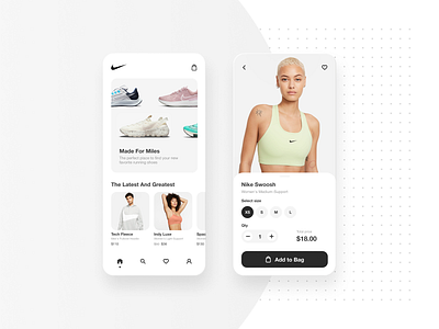 Sportswear shop application concept app design e commerce ios mobile ui ux