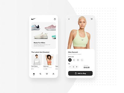 Sportswear shop application concept