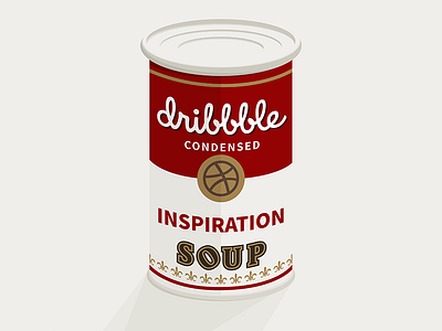 Dribbble condensed inspiration soup andy campbells cans dribbble flat illustration soup warhol
