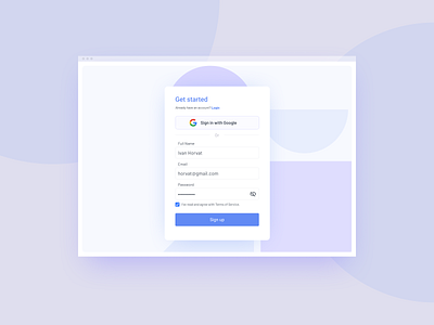 Sign up form design form sign up ui