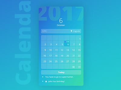 Gradient Calendar Idea by Valentina Lenartić Horjan on Dribbble