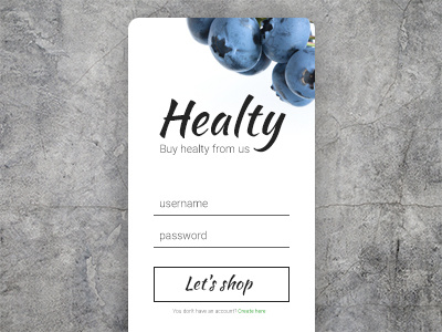 Login Idea for Food Shop App