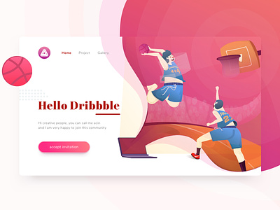Hello dribbble, Hello world design illustration minimal ui ux vector web website