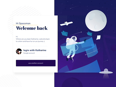 Signup Page with user suggestion design illustration moon signup signup page space suggestion typography ui uidesign user account ux website