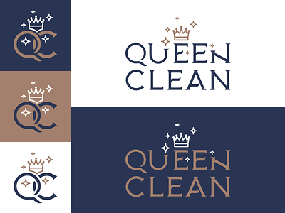 Queen Clean Brand Identity brand brand design branding logo logotype mockup vector