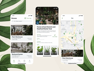Bootanical Plant Shops App Design app brand design minimal mockup ui ux