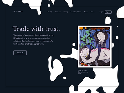 Trade with trust art landingpage minimalism ui design web design