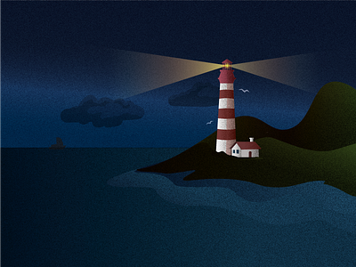 Lighthouse film grain grain illustration lighthouse sea vector art
