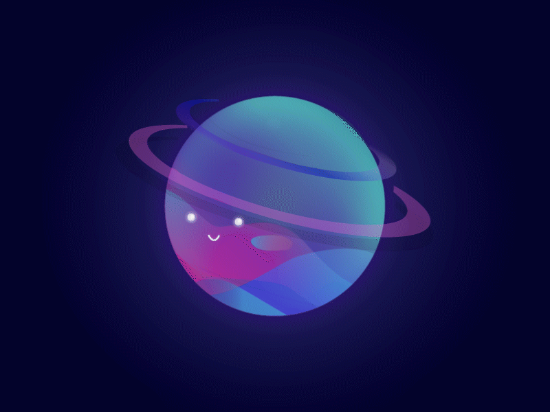 Not Inhabited Yet after affects animation character cosmic gif gradient graphic design illustration planet sattelite space