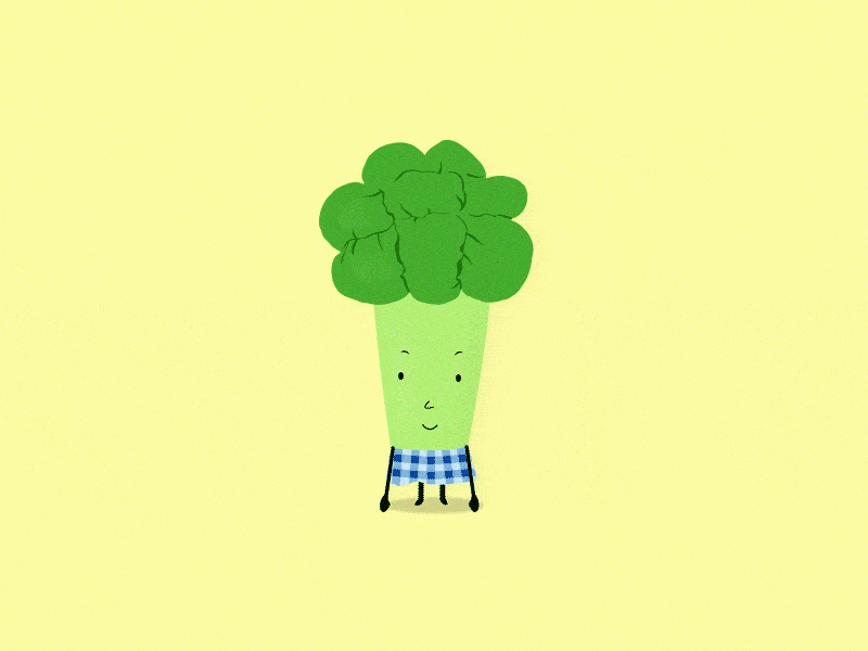 Broclim 2d ae aftereffects animation broccoli character design gif graphic design illustration