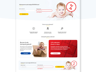 Newsletter subscription page banner discount ecommerce newsletter romania uidesign