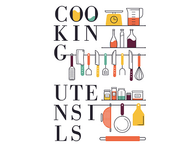 Cooking Utensils design element icon icons illustrator kitchen knife oil scale spice type vector