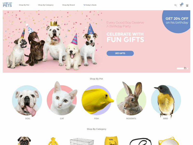 Pet website xd design pet ui ui ux ui design uidesign ux web design website xd xddailychallenge