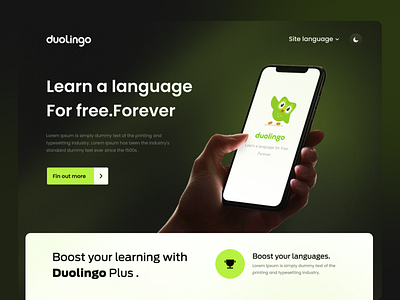 Duolingo landing page - redesign